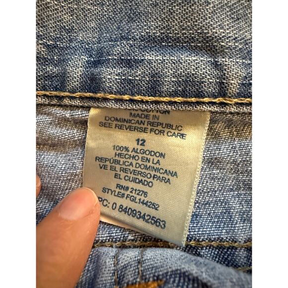 Faded Glory Y2K Vintage Blue Denim Mom Shorts Size 12 - Picture 3 of 6